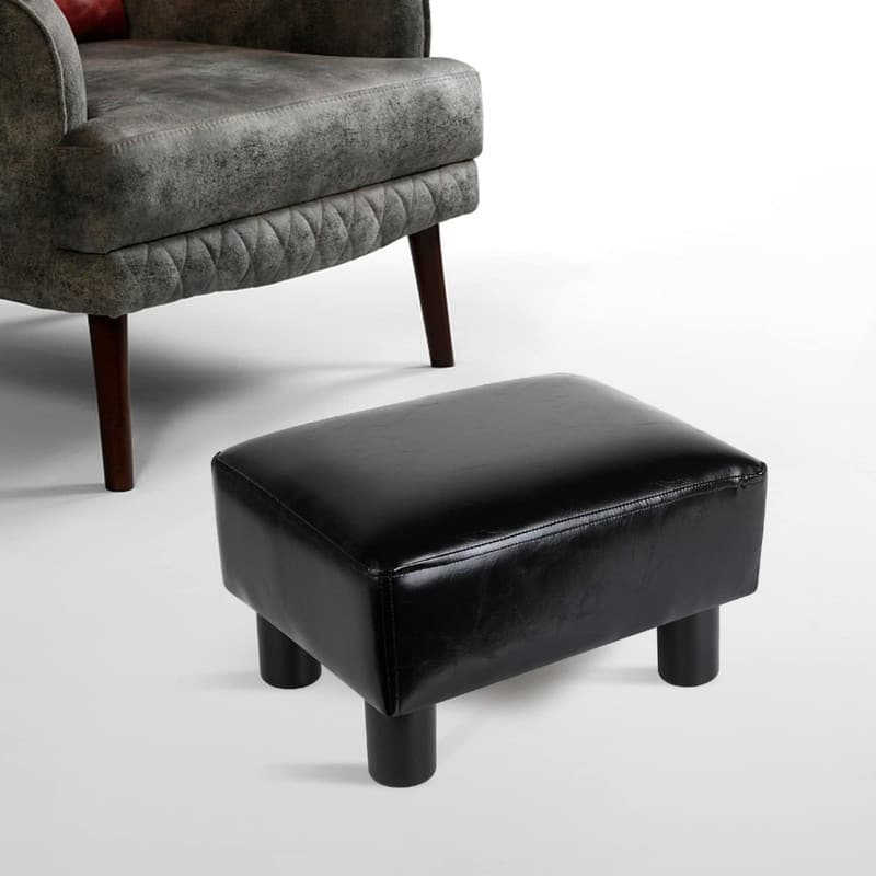 Small Ottoman Footrest PU Faux Leather
