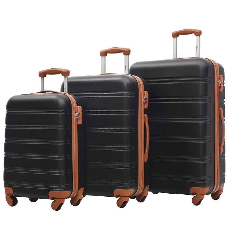 3 Piece Nested Spinner Suitcase Luggage Set - Black - Bed Bath & Beyond -  36955339