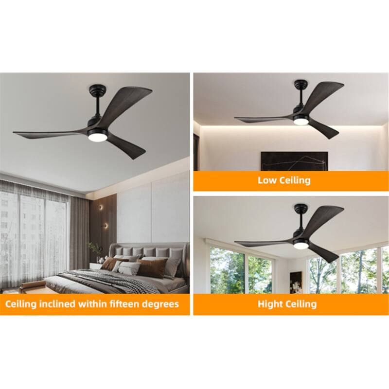 Ceiling Fan w/Lights Remote Control,Quiet DC Motor 3Blade Ceiling Fans