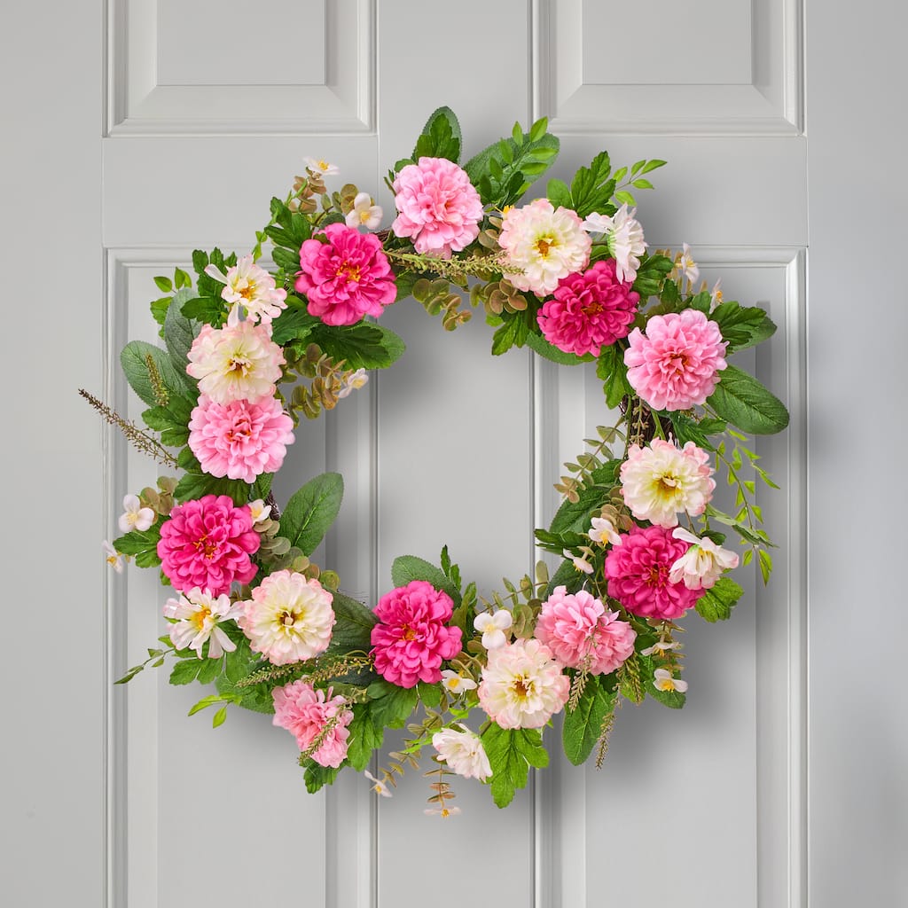 22" Pretty Pink Peony Wreath