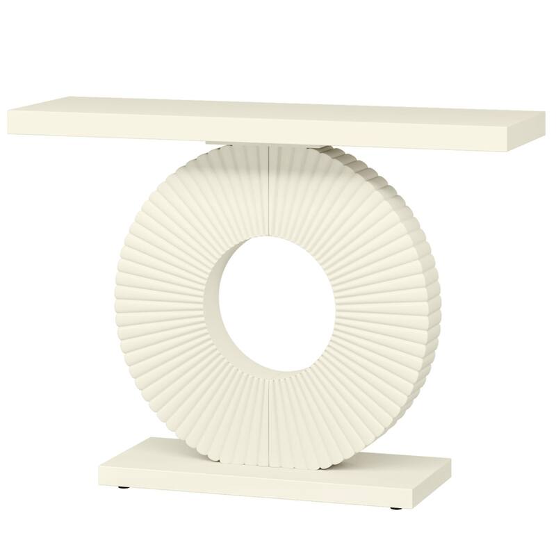 40" Modern Console Table with Sculptural Geometric Base - Slim Entryway, Sofa & Hallway Accent Table for Living Room