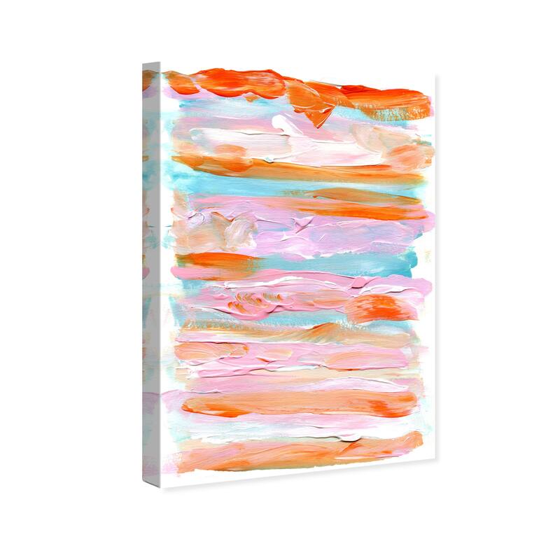 Wynwood Studio Abstract Summer Ice Cream Orange and Pastel Pink Modern & Contemporary Wall Art Canvas Print
