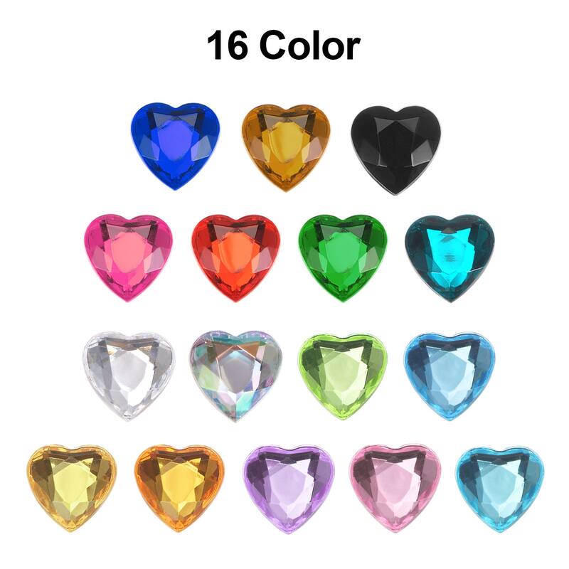 40 Pcs Acrylic Flat Back Rhinestones 20mm Heart Artificial Gemstone