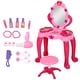 preview thumbnail 10 of 8, Qaba Kids Vanity Set with Mirror and Stool, Girls Makeup Table with Light and Sound, 15 Accessories, Pretend Play Set - Pink