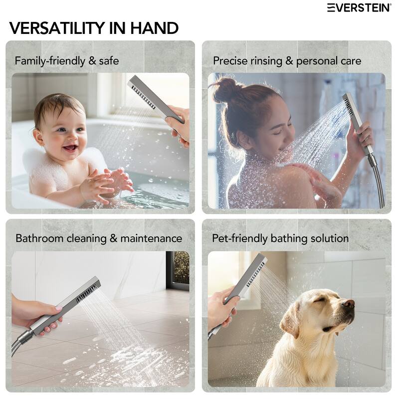 Thermostatic Shower System 12" High-Pressure Rainfall Shower Head with Slide Bar Hand Shower