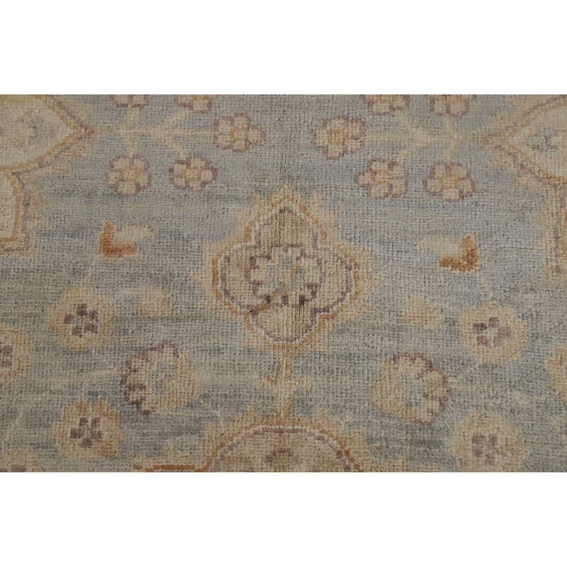 Vegetable Dye Oushak Turkish Area Rug Hand-Knotted Wool Carpet - 8'11" x 11'11"