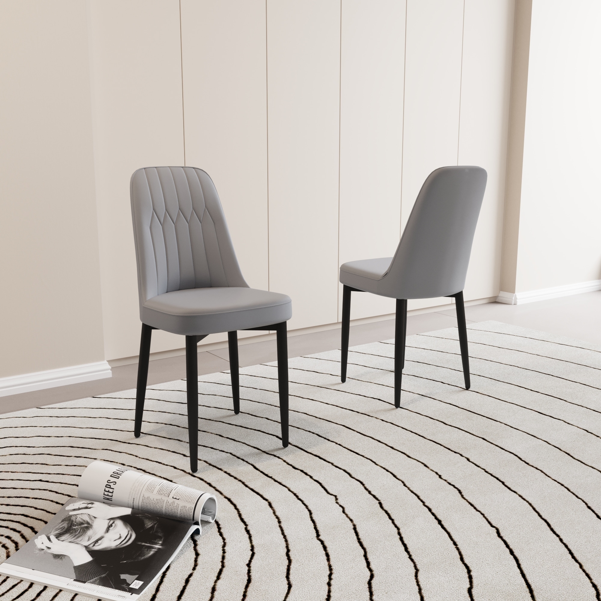 A set of 2 dining chair, modern style chair