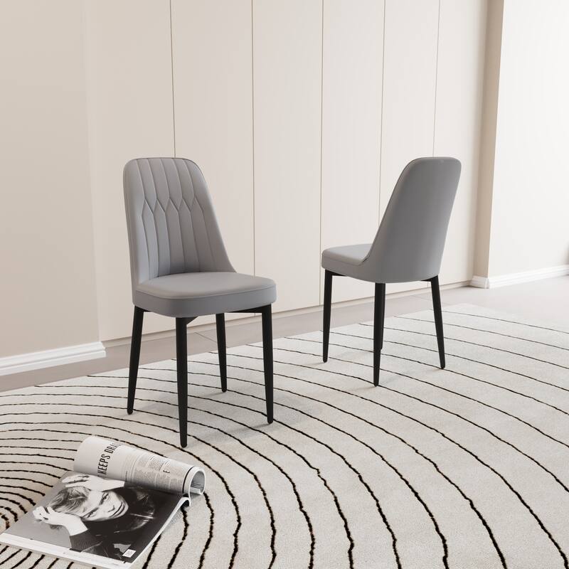 Set Of 2 Dining Chair with Metal Leg - Grey