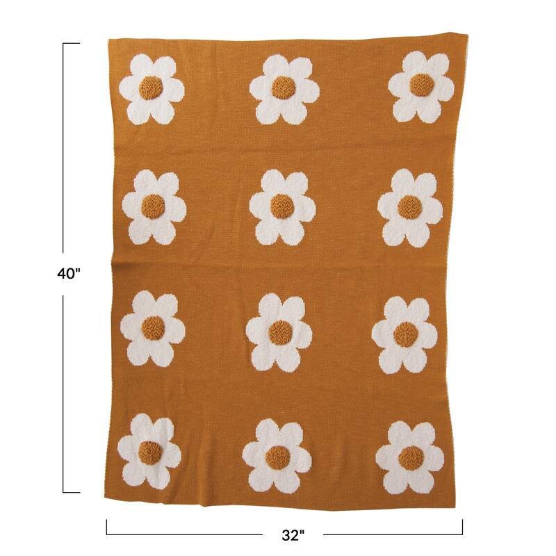 Cotton Knit Baby Blanket with Prints