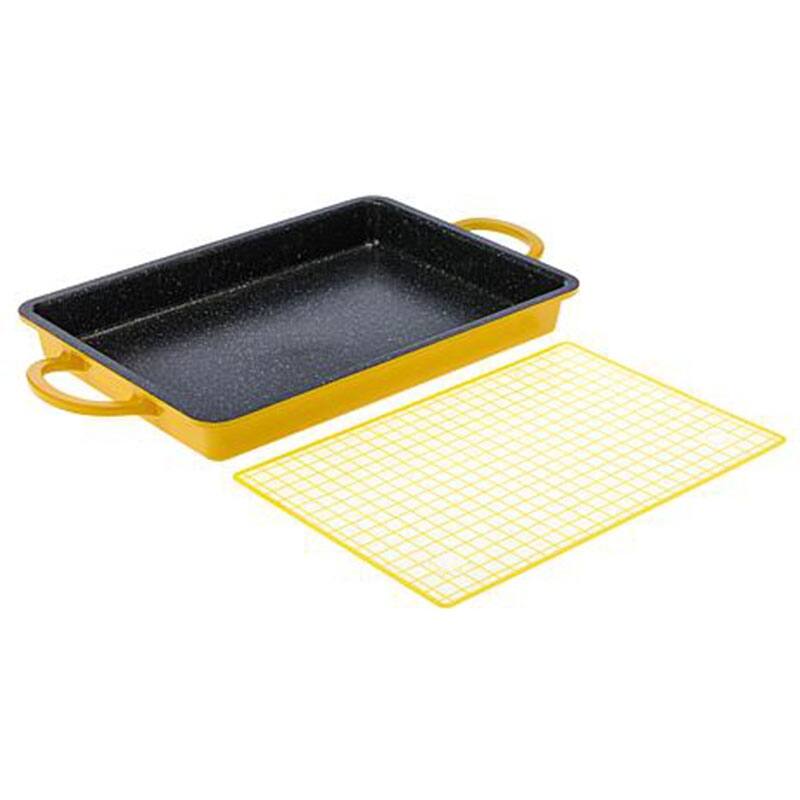 Curtis Stone Dura-Pan+ 2-in-1 Baker/Griddle Pan with Silicone Mat Refurbished - Yellow