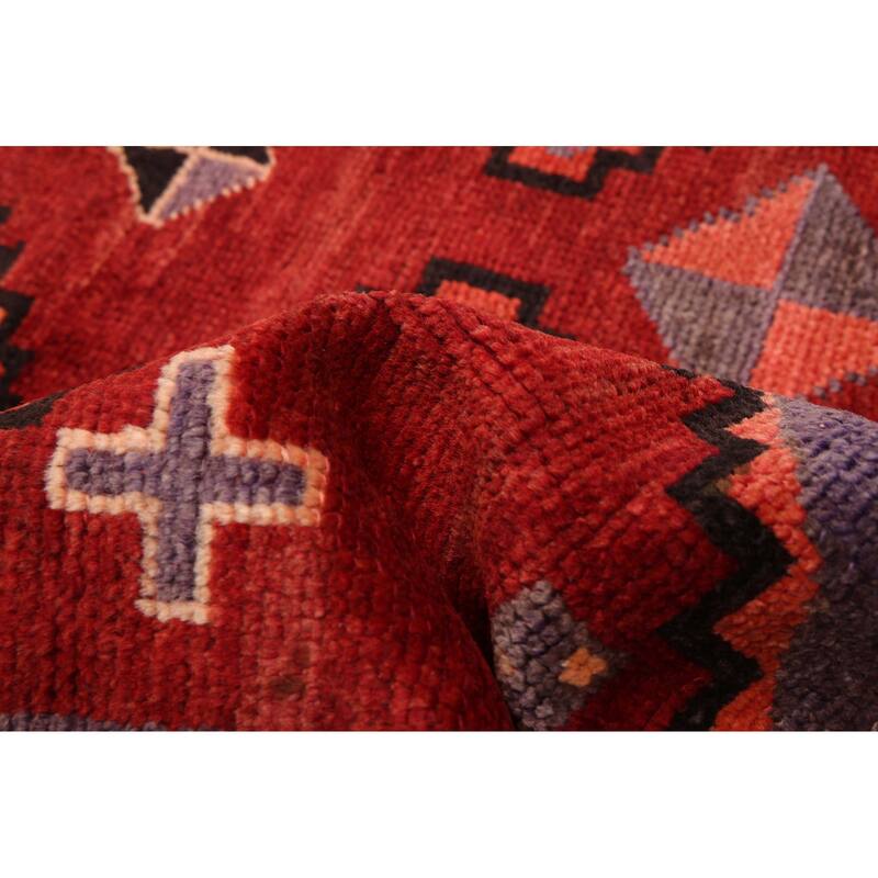 ECARPETGALLERY Hand-knotted Melis Vintage Dark Red Wool Rug - 4'4 x 6'6