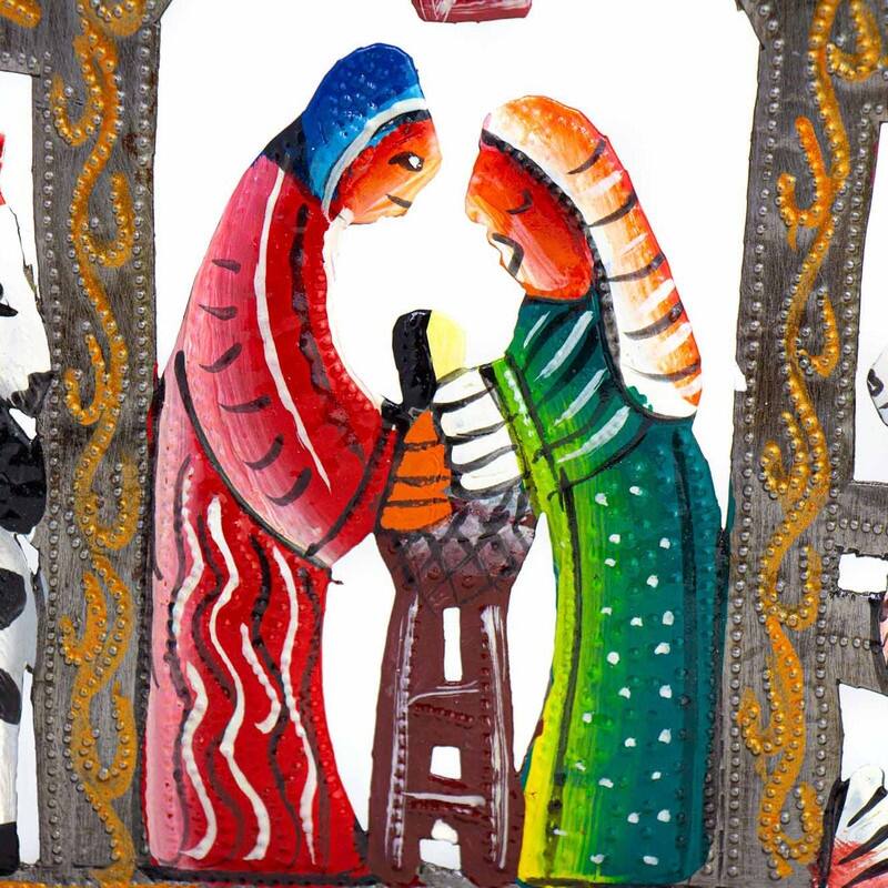 Haitian Metal Drum Tabletop Nativity with Barn Animals N/A Bed Bath & Beyond 39050564
