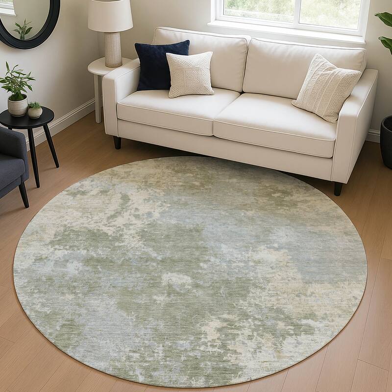 Machine Washable Indoor/ Outdoor Chic Modern Chantille Rug