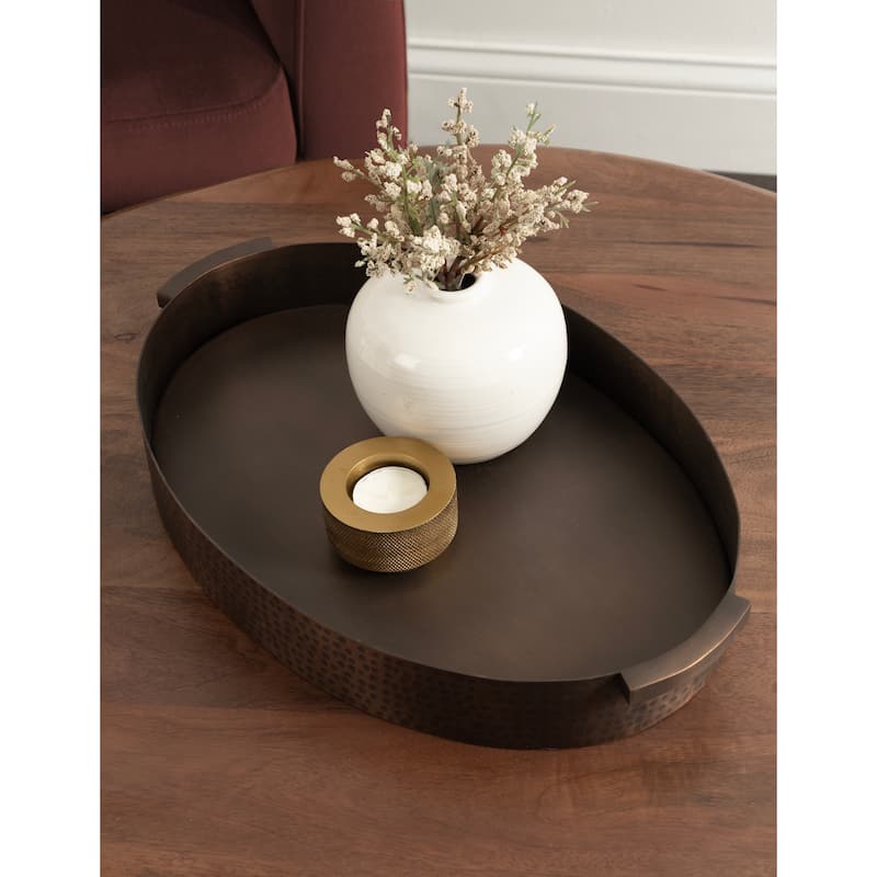 Kate and Laurel Samana Oval Metal Tray
