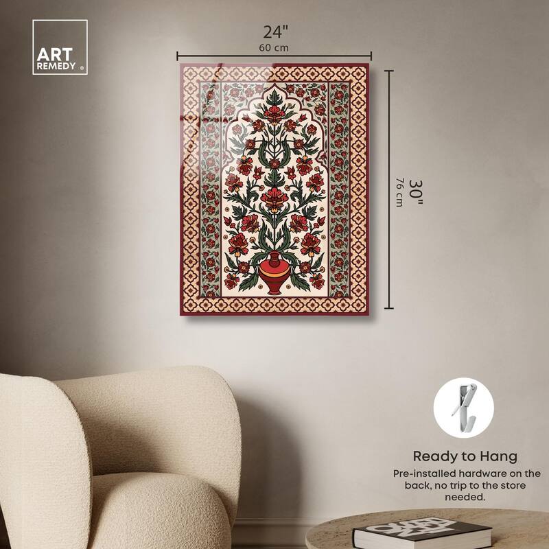 Royal Floral Mat Acrylic by Art Remedy, Ready to Hang