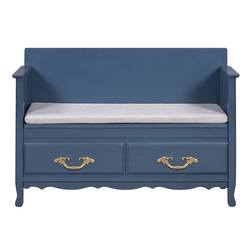 Shoe Bench with Removable Cushion,Hidden Storage and Back