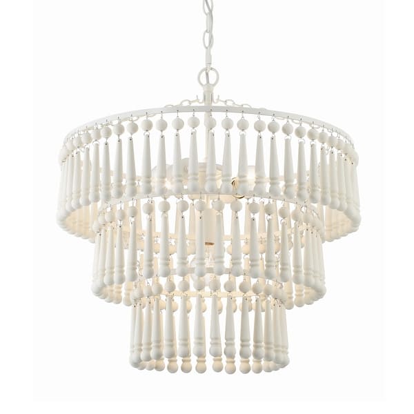 slide 2 of 9, Crystorama Lighting Group TIA-7103 Tiana 3 Light 21" Wide Beaded Matte White