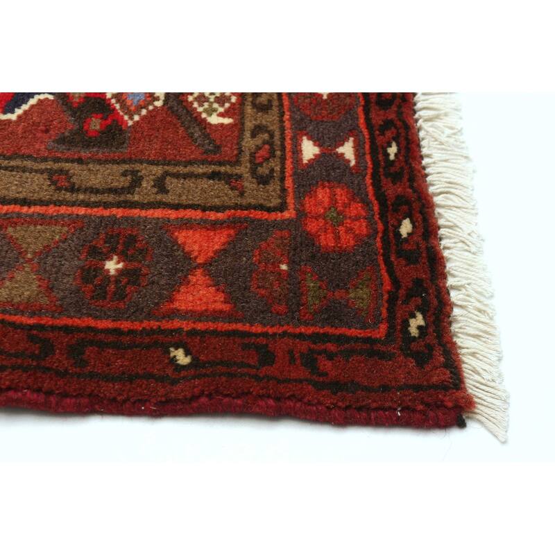 ECARPETGALLERY Hand-knotted Andelz Dark Red Wool Rug - 3'4 x 4'11
