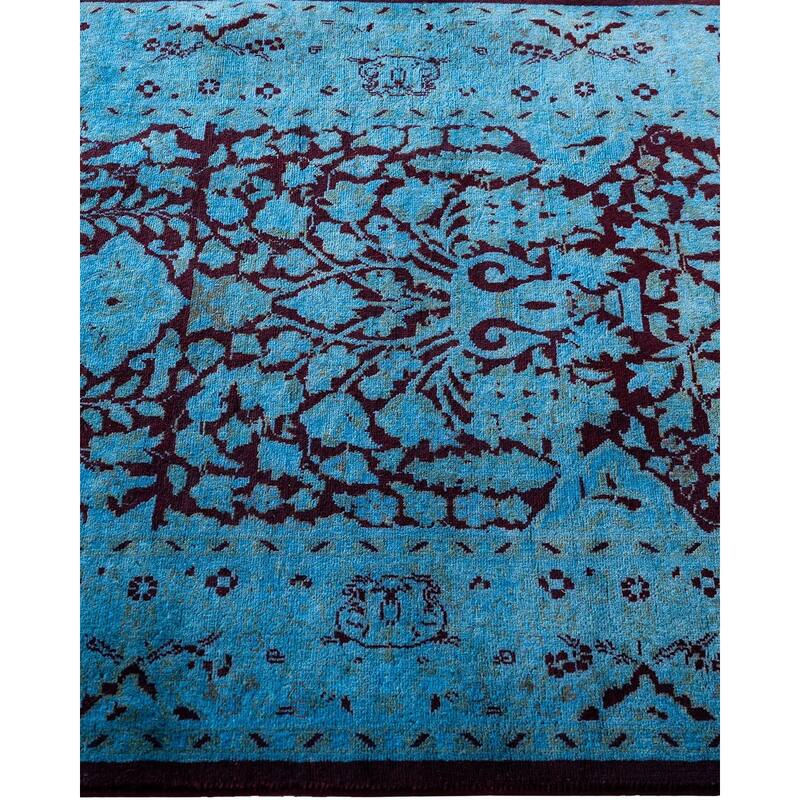 Fine Vibrance One-of-a-Kind Hand-Knotted Runner Rug - Blue, 2' 6" x 8' 3" - 2' 6" x 8' 3"