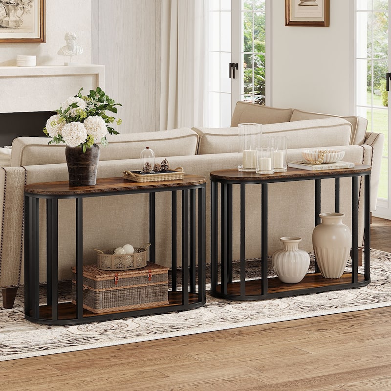 2-Tier End Table with Storage, Side Table Nightstand with Shlef, Bedside Table for Living Room, Bedroom