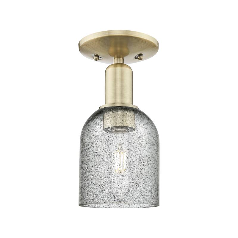 Innovations Lighting Endless Possibilities Arcadia - Caledonia - 1 Light 5" Semi-Flush Mount - Antique Brass/Charcoal