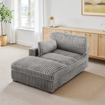 UIXE Upholstered Plush Chaise Lounge Chair For Interior
