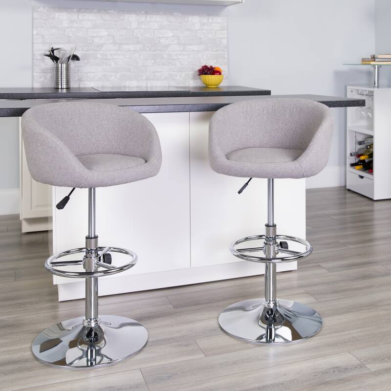 Contemporary Adjustable Height Barstool - 21"W x 18.5"D x 32.5" - 41"H