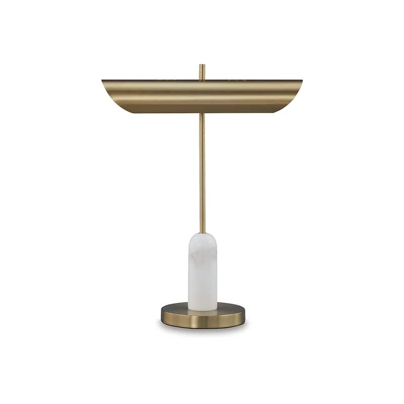 Signature Design by Ashley Rowleigh Gold/White Desk Lamp - 16" W x 6.75" D x 20.63" H