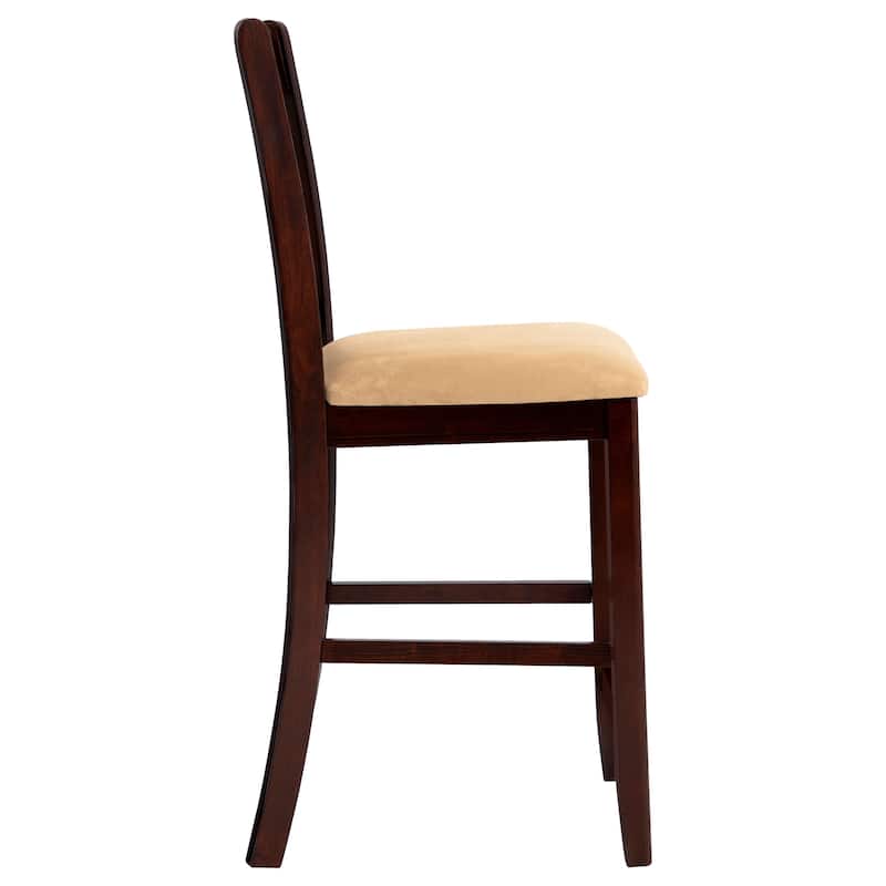 Lavon Wood Lattice Back Counter Height Stools (Set of 2) - 18.50'' x 20.25'' x 41.25''