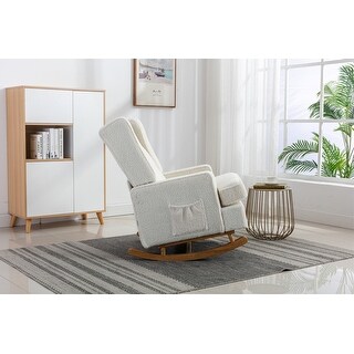 Comfortable Teddy Rocking Accent Chair for Living Room Upholstered ...