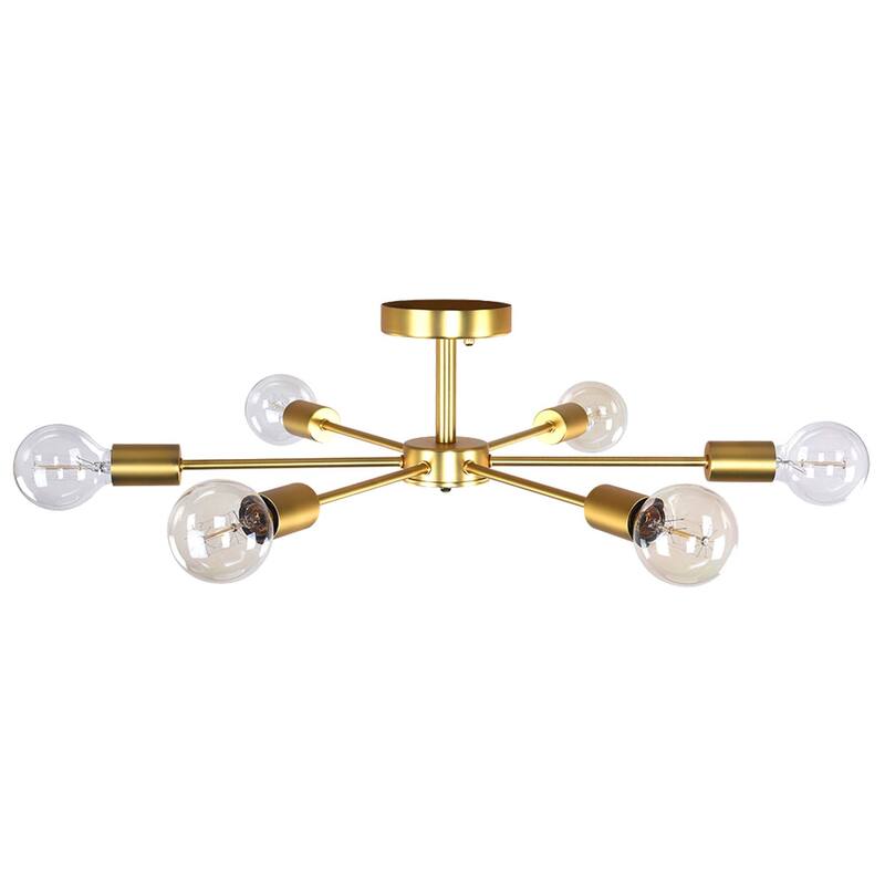 6 - Light Modern Metal Sputnik Semi-Flush Mount Lighting