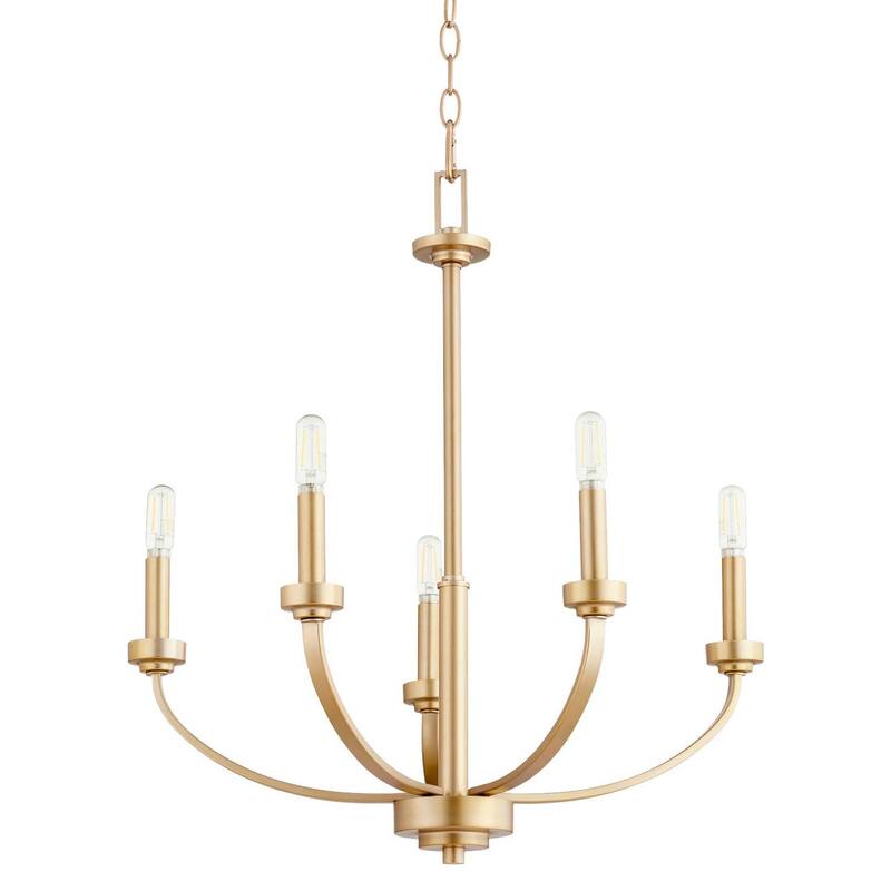 Quorum International Reyes 5 Light 26" Wide Chandelier - Aged Brass