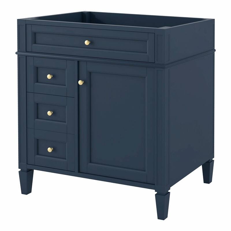 30'' Modern Bathroom Vanity with Top Sink, 2 Drawers and Tip-out Drawer