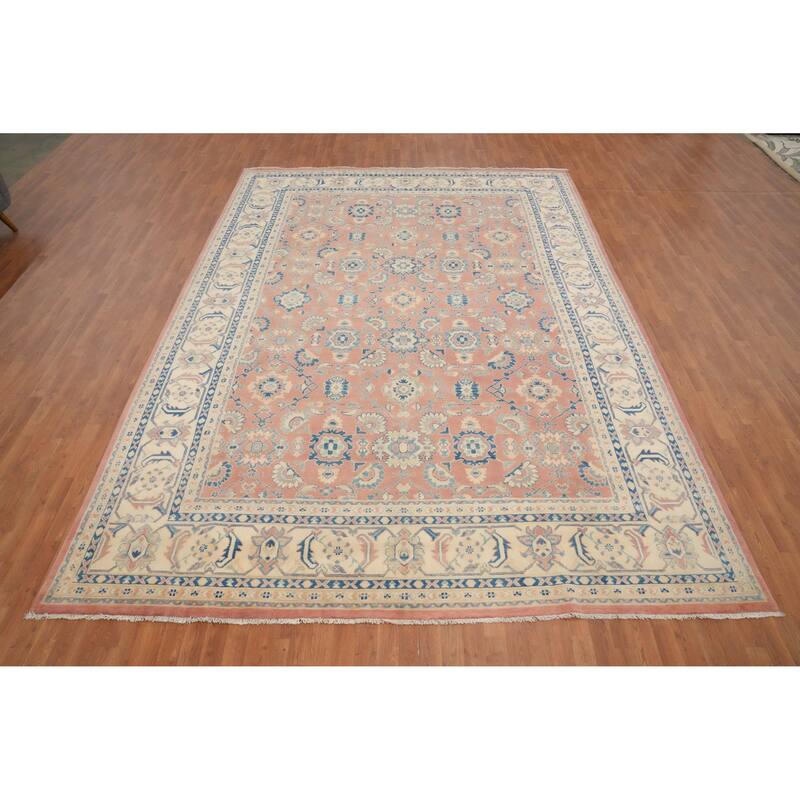 Hand Knotted Oriental 100% Wool Carpet Traditional Geometric Coral Kazak Area Rug - 13' 9'' X 9' 11''