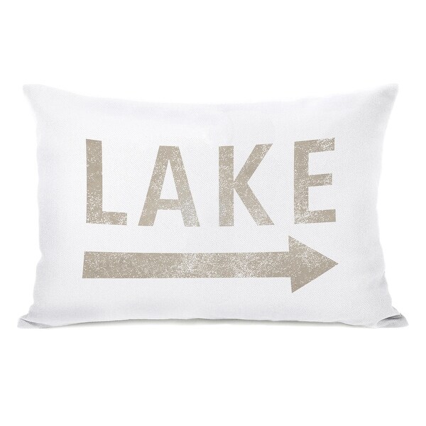 Lake Arrow - White Lumbar Pillow. Opens flyout.