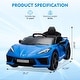 preview thumbnail 29 of 47, 12V Kids Ride on Car Licensed Corvette Battery Powered Car Toddles Electric Sports Car Toy with Remote Control Blue