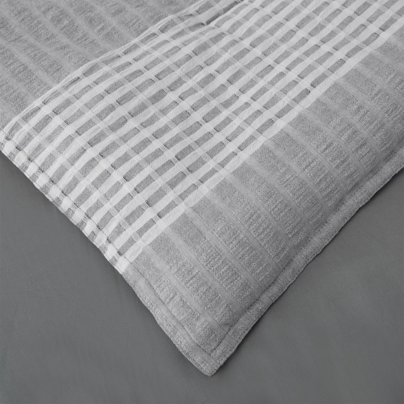 Hiend Accents Lane Stripe Duvet Cover Set, Super Queen, 3PC