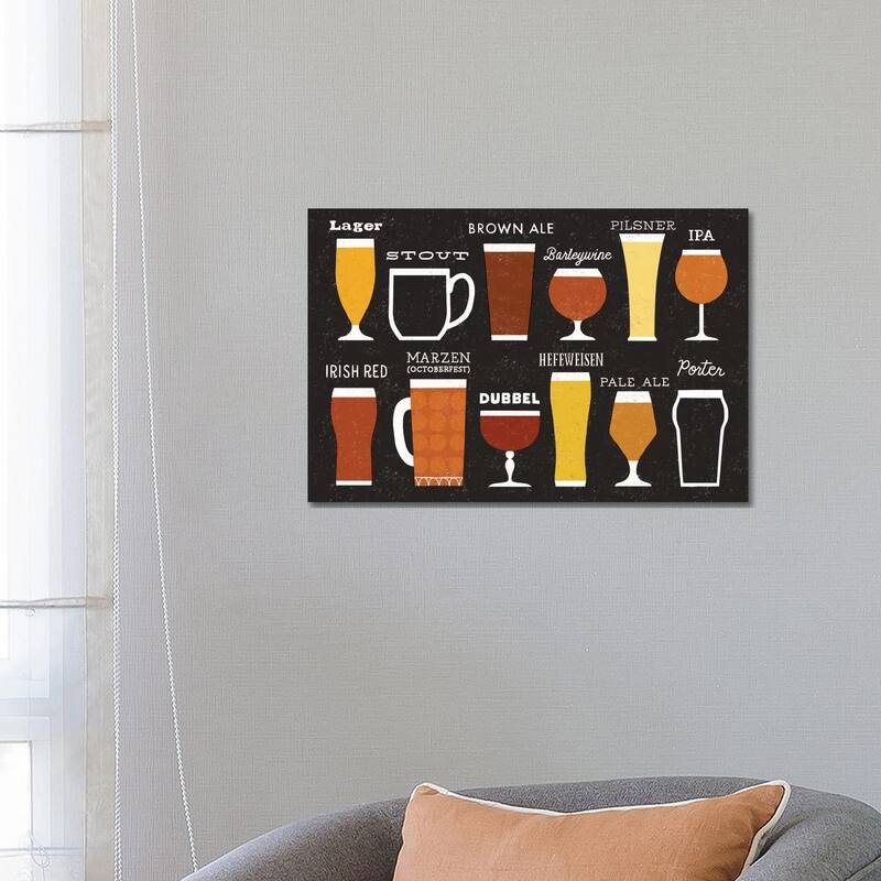 iCanvas "Craft Beer List" by Michael Mullan Canvas Print - 18x26x1.5