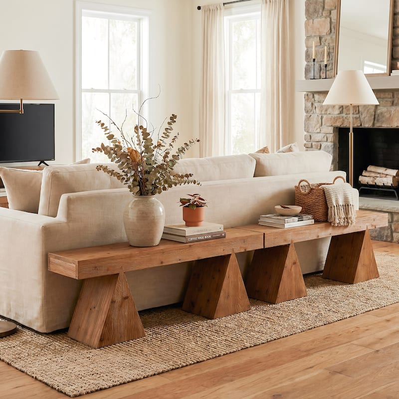 Solid Wood Rustic Indoor Bench, 63" Farmhouse Entryway Benches