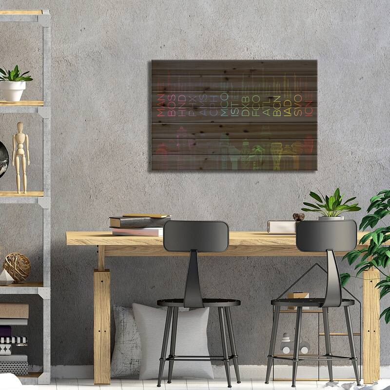 Towerful II Print On Wood by 08 Left - Multi-Color
