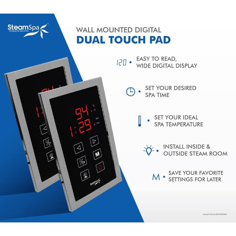 SteamSpa Dual Touch Panel Control System