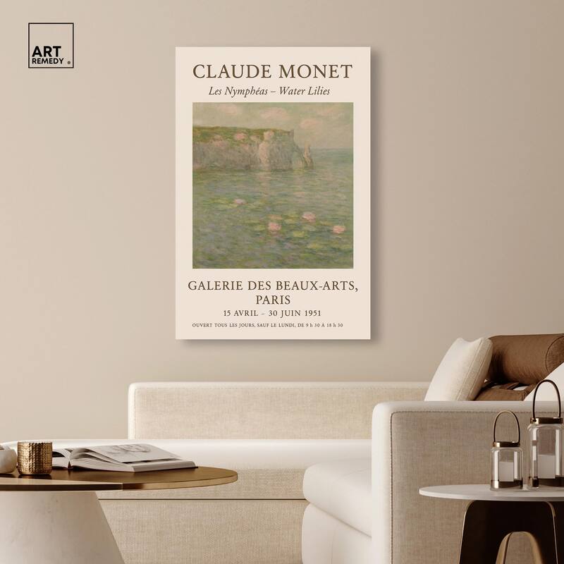 Water Lilies Canvas Vintage Art by Art Remedy, Gallery Wrapped