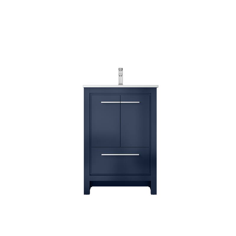 Lafarre Bath Vanity Quartz Top, Sink and Chrome Faucet - 24 inch - Navy Blue
