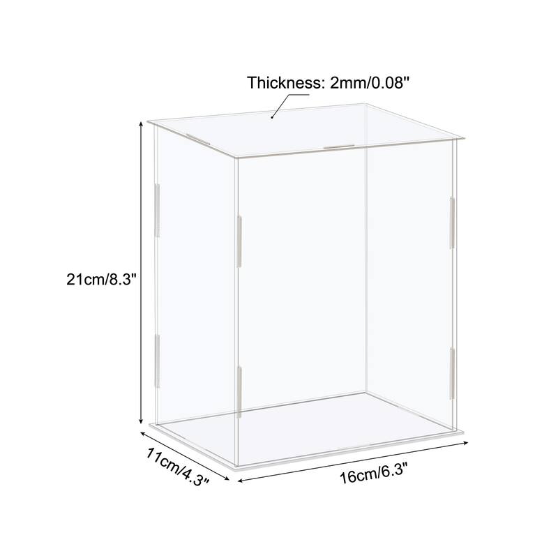 Display Case Box Acrylic Box Transparent Showcase 16x11x16cm for Collectibles