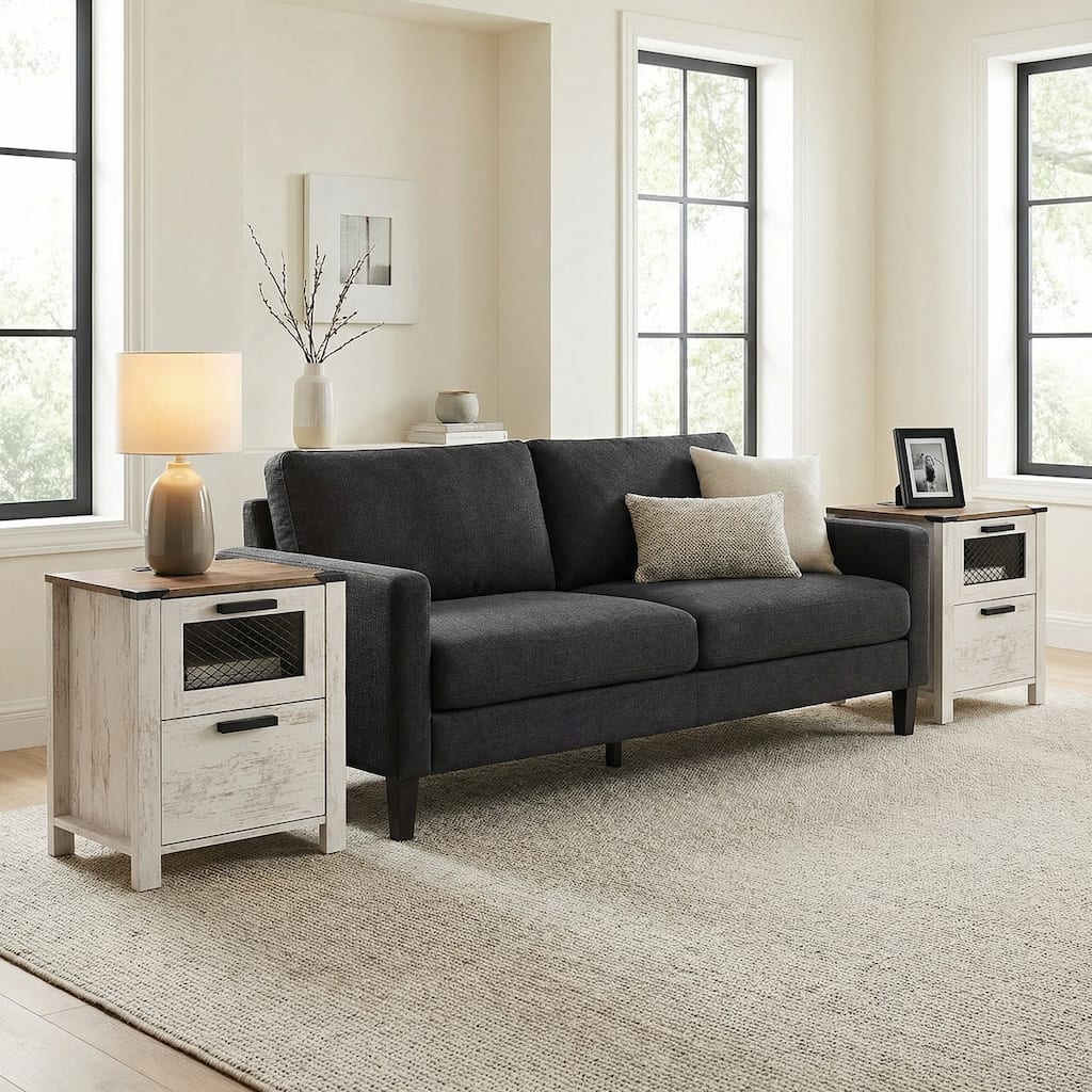Sofa Side Bedside Table with Charging Station