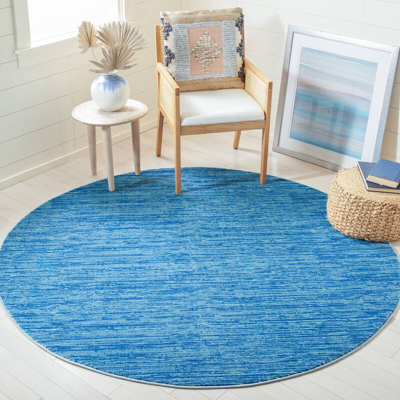 SAFAVIEH Vision Tanasa Modern Ombre Tonal Rug - 6'7" Round - Blue