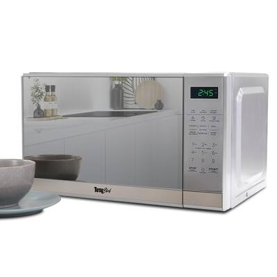 Total Chef Countertop Microwave Oven, 700W, 0.7 Cu Ft, Digital Touch Controls, Stainless Steel