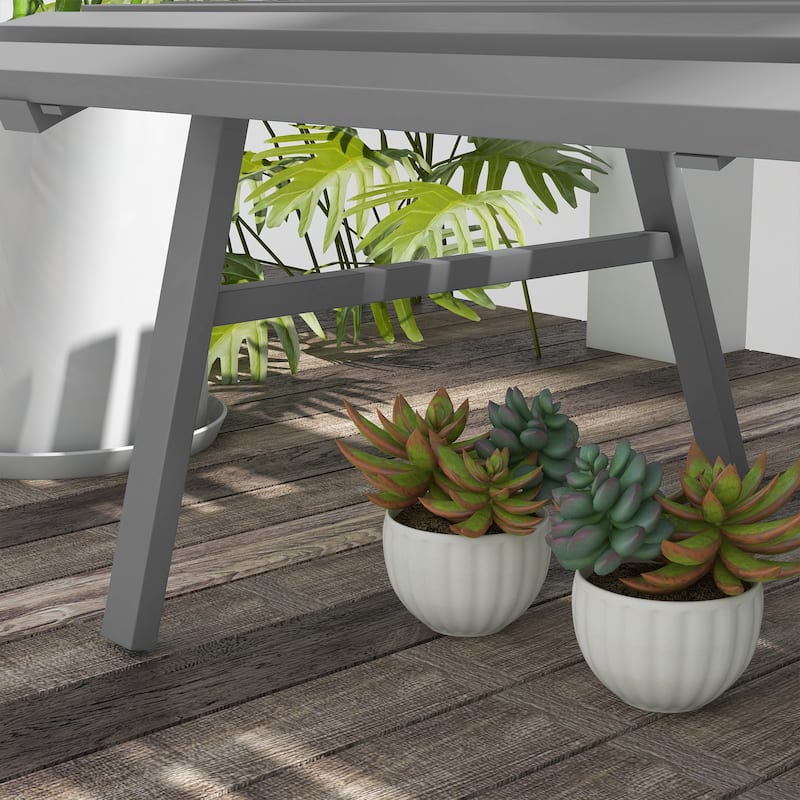Outsunny 48.5" Garden Bench, Outdoor Patio Bench, Lightweight Aluminum Park Bench with Slatted Seat