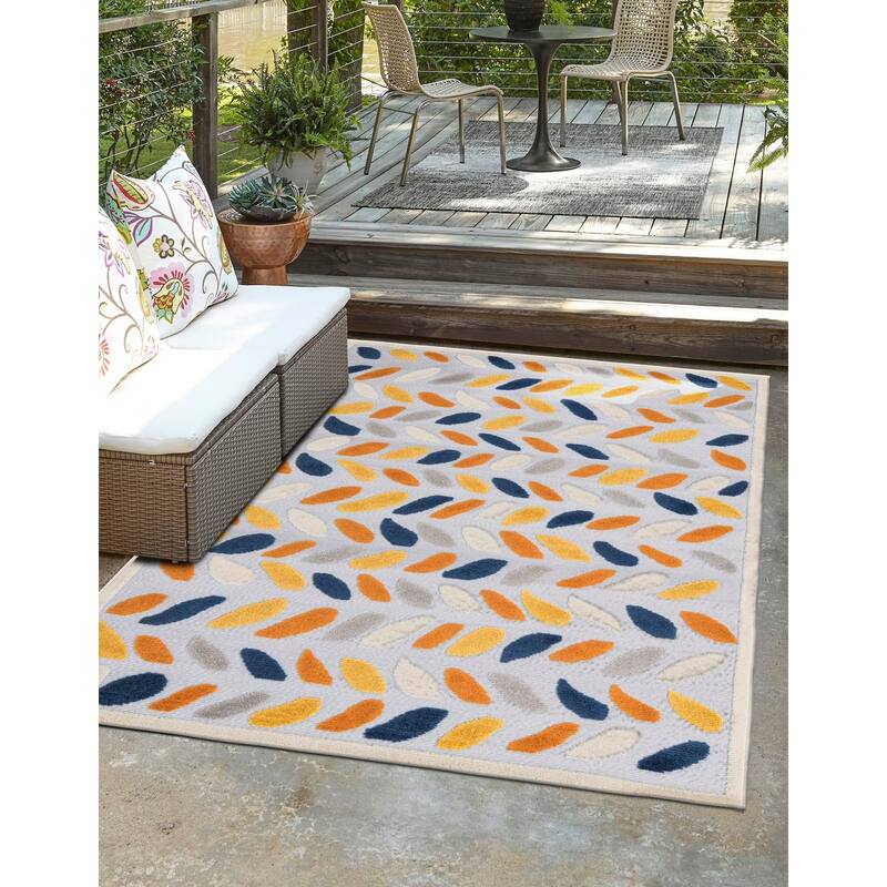 Outdoor Denver Collection Area Rug - Gray - 2'x3'