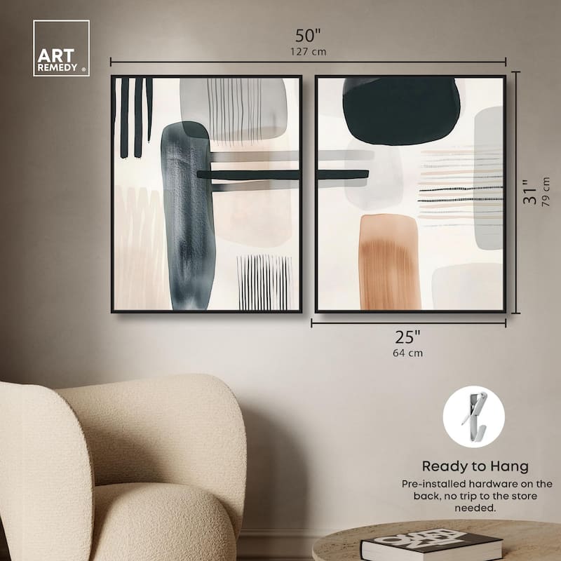 Softened Dimensions Canvas Set of 2 by Art Remedy
